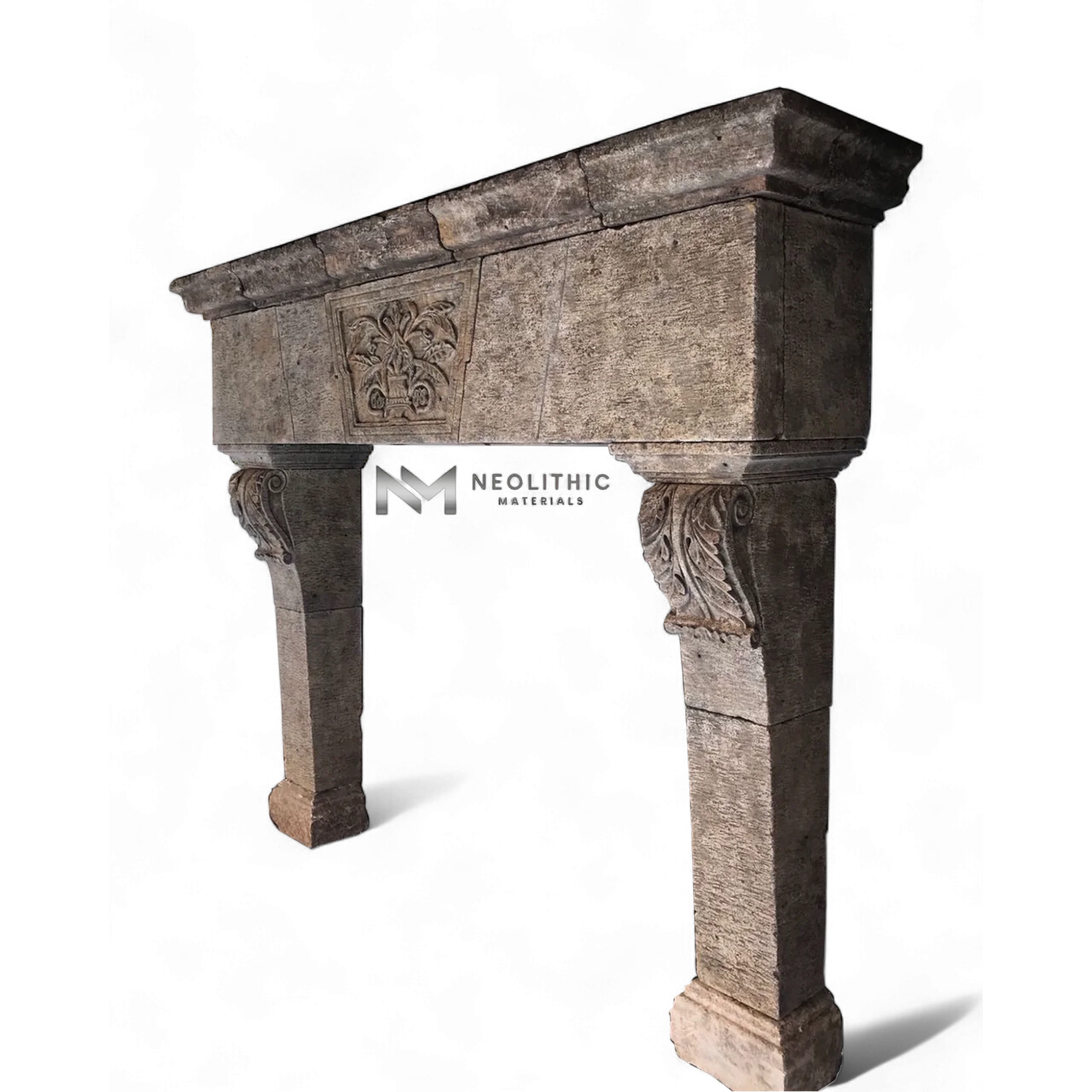 Reclaimed Limestone Mantel